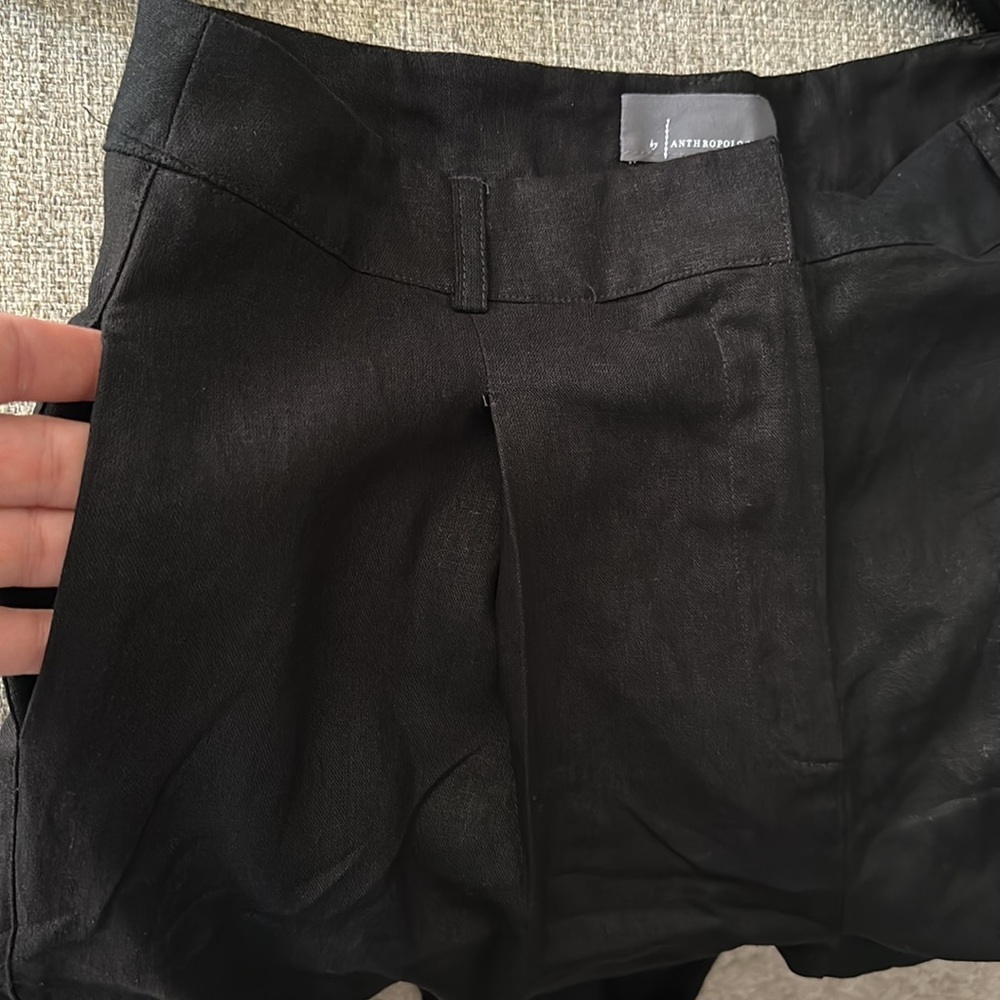 NWT Anthropologie linen wide leg black trousers - Picture 11 of 14